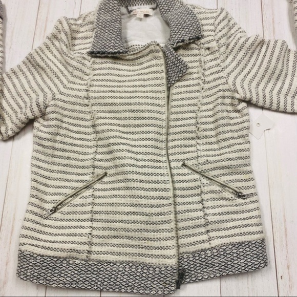 Ella Moss Salinas Stripe Tweed Moto Jacket. - Picture 5 of 16